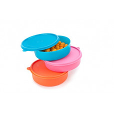 Deals, Discounts & Offers on  - Signoraware New Classic Round Small Lunch Box Set, 550ml, Set of 3, Multicolour