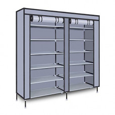 Deals, Discounts & Offers on  - Smart Homez 12 Level Collapsible Twin Shoe Rack/Cabinet, Snap-Connect Steel Frame with Dura Light Fabric Cover (Grey)