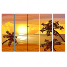 Deals, Discounts & Offers on  - WENS Beautiful Nature 5 Panels Velvet Laminated Wall Art
