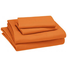 Deals, Discounts & Offers on  - AmazonBasics Kid's Sheet Set - Soft, Easy-Wash Lightweight Microfiber Solid - Full, Bright Orange