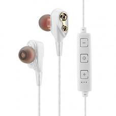 Deals, Discounts & Offers on Headphones - CELLPHONEZ Wireless Bluetooth Headphones, XT-21 WM-01 Double Moving Coils Magnetic Bass Quad-core Speakers Mini Stereo HiFi Bluetooth Sports Earphones (White)