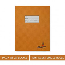 Deals, Discounts & Offers on  - Genius - Gravity - Pack of 24 books -Single ruled, Diamond design, 180 Pages, Size:-24 cms x 18 cms x 0.8 cms