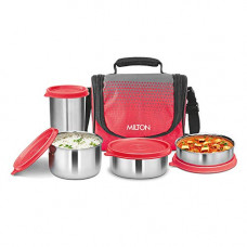 Deals, Discounts & Offers on  - Milton Tasty 3 Stainless Steel Combo Lunch Box with Tumbler, Red