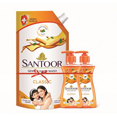 Deals, Discounts & Offers on Health & Personal Care - SANTOOR Handwash Classic, (750ml + 200ml) +200ml, Orange