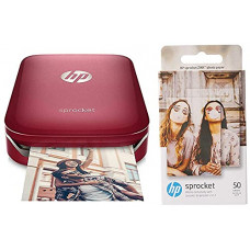 Deals, Discounts & Offers on  - (Renewed) HP Sprocket Portable Photo Printer (Red) & HP Zink Photo Paper (2 * 3 inch) - Pack of 50 -