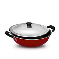 Deals, Discounts & Offers on Cookware - Ideal Non Stick Cookware Kadai, 240 Mm, Silver & Red
