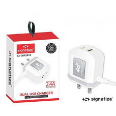 Deals, Discounts & Offers on Mobile Accessories - Signatize Dual USB Fast Charger 2.4Amp CHA2018