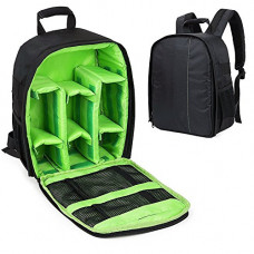 Deals, Discounts & Offers on Accessories - House of Quirk Nylon Camera Backpack with Rain Cover Protector (Green)