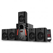 Deals, Discounts & Offers on Electronics - KRISONS Genius-50 Multimedia Speaker | App Controlled, Bluetooth Supporting Home Theatre | USB, AUX, LCD Display, Built-in FM, Recording, Remote Control (Black, 5.1 Channel)