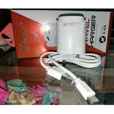 Deals, Discounts & Offers on Mobile Accessories - Nesty GRTA-008 3.4 Amp Dual Port USB Charger with V8 Data Cable (White)