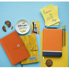 Deals, Discounts & Offers on Stationery - Genius A5 Hard Case Diary Single Line,Orange, 224 Pages, Size-21 x 14.8 x 1.6 cms