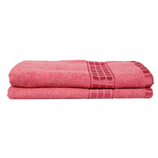 Deals, Discounts & Offers on  - Eurospa Set of 2 Cotton Bath Towel Pink (SPDHFBT152PNL2)
