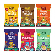 Deals, Discounts & Offers on  - Slurrp Farm Healthy Breakfast and Snacks Trial Pack Combo, Millet Pancake and Dosa Mix, 300g (Pack of 6, 50g Each)