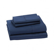 Deals, Discounts & Offers on  - AmazonBasics Microfiber Sheet Set - Solid,(Includes 1 bedsheet, 1 Fitted Sheet with Elastic, 2 Pillow Covers) King, Navy Blue