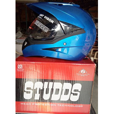 Deals, Discounts & Offers on  - Studds Motocross Full Face Helmet with Visor (Flame Blue, L)