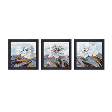 Deals, Discounts & Offers on  - Random Multicolor Abstract Paintings, Set of 3 ( 8 Inch X 8 Inch-3)