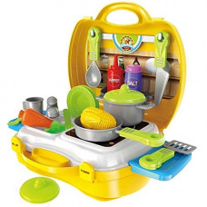 Deals, Discounts & Offers on  - REAVIAN 2 in1 Hand Bag for Kids Little Chef Mini Kitchen Pretend Playset with Real Cooking