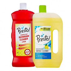 Deals, Discounts & Offers on  - Amazon Brand - Presto! Citrus Floor Cleaner 975 ml + Lemon Bathroom Cleaner 1 L