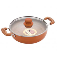 Deals, Discounts & Offers on Cookware - Nirlon Aluminium Non Stick Dishwasher Safe Induction Base Ultimate Deep Kadhai with Glass Lid [240mm, 3 LTR]