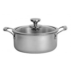 Deals, Discounts & Offers on Cookware - Nirlon Platinum TriPly Stainless Steel Casserole + Glass Lid - Food Grade SS 304 Cooking Surface - Suitable