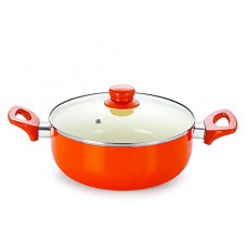 Deals, Discounts & Offers on Cookware - Nirlon Non Stick Induction Casserole with Glass Lid, Orange