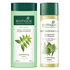 Deals, Discounts & Offers on Beauty Care - Biotique Bio Bhringraj Ayurvedic Therapeutic Hair Oil, 200ml & Biotique Bio Anti Dandruff Shampoo and Conditioner
