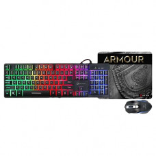 Deals, Discounts & Offers on  - Live Tech Armour Gaming RGB Keyboard Mouse with MousePad Combo Gamers Choice 19 anti-ghosting keys letter illuminated backlit on/off FN+ backlit Breathing Constantly lit FN+PAGE UP backlit brightness + FN+PAGE DN backlit brightness.
