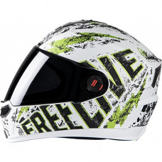 Deals, Discounts & Offers on  - Steelbird SBA-1 Free Live Matt White Helmet with Green with Plain visor, 600mm