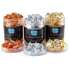 Deals, Discounts & Offers on Beauty Care - Resin Easy Gold Flakes For Resin - 3 Bottles Metallic Foil Flakes 15 Gram Flakes a Set - Imitation Gold, Silver and Copper Foil Flakes