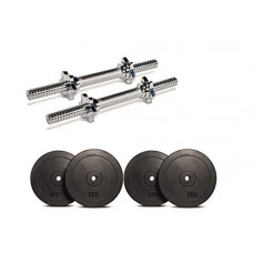 Deals, Discounts & Offers on  - Stag Fitness Professional Gym Training 5 kg - 20 Kg Home Gym Set 30 MM Rubber Weight Plates & Two Dumbbell Rods (25mm); Home Gym Combo