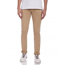 Deals, Discounts & Offers on Men - [Size 30] AEROPOSTALE Men Beige Super Skinny Fit Cotton Stretch Casual Trousers