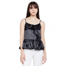 Deals, Discounts & Offers on Laptops - [Size XL] oxolloxo Women's Strap Shoulder Polyester Sleeveless Solid Top (Black)
