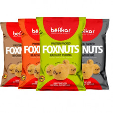 Deals, Discounts & Offers on  - Befikar Roasted Foxnuts (Makhana) | Noodle Masala, Radiant Pudina , Blazzing Peri Peri , Italian Herbs (4x60g) | Superfood | Breakfast Food | Gluten Free | Protein Rich