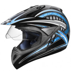 Deals, Discounts & Offers on  - Studds Motocross D2 Helmet With Visor (Black N1, M)