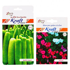 Deals, Discounts & Offers on Outdoor Living  - Kraft Seeds Balsam Tom Thumb Mix Flower and Bottle Gourd Hybrid 2 in 1 Vegetable Combo (Pack of 2)