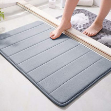 Deals, Discounts & Offers on  - Memory Foam Bath Mat Coral VelvetSuper Non-SlipRapid Water AbsorptionSoft and ComfortableEasier to DryMachine Wash Bathroom Mat 17 X 24 inches, Gray