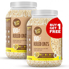 Deals, Discounts & Offers on  - Yogabar 100% Rolled Oats 1.2 kg (Buy 1 Get 1 Free) Pack of 2