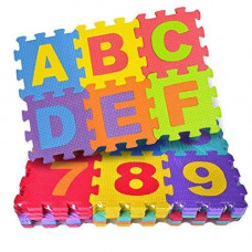 Deals, Discounts & Offers on  - FunBlast 36 Pieces Mini Puzzle Foam Mat for Kids, Interlocking Learning Alphabet and Number Mat