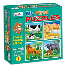 Deals, Discounts & Offers on  - Creative Educational Aids P. My First Puzzle- Animals & Their Babies, Multicolor