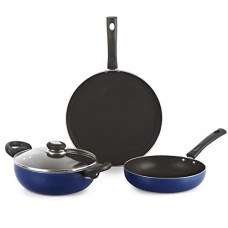 Deals, Discounts & Offers on Cookware - Cello Kitchenette Prima Non Stick Cookware, Set of 3, Blue