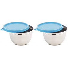 Deals, Discounts & Offers on  - Signoraware Mixing Bowl Steel Container, Set of 2, 500ml+500ml, Blue