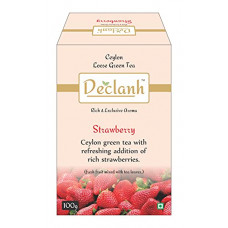 Deals, Discounts & Offers on  - Declanh Ceylon Green Tea Strawberry, Loose Leaf 100 Grams | Fresh fruit pieces mixed with tea leaves | Helps in Weight Loss, Stress relief and Improving Metabolism rate |Rich And Exclusive Aroma