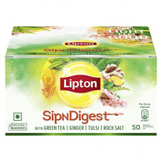 Deals, Discounts & Offers on  - Lipton SipNDigest with Green Tea, Ginger, Tulsi & Rock Salt (Spiced Green Tea Bags), 50 Pcs