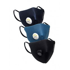 Deals, Discounts & Offers on  - Gear OXYVENT G95 Adult Unisex Reusable & Washable 6 Layer NABL Certified Outdoor Protection Face Mask (Pack of 3) Black, Navy Blue, Moroccan Blue