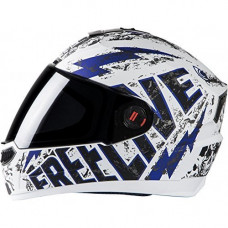 Deals, Discounts & Offers on  - Steelbird SBA-1 Free Live Matt White with Blue with Smoke visor,580mm