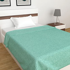 Deals, Discounts & Offers on  - Home Centre Harbour Melange Cotton Solid Single Blanket - 150 x 200 cm, Teal, Standard