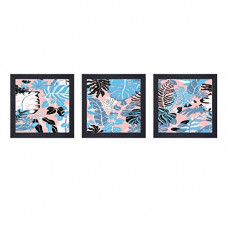 Deals, Discounts & Offers on  - Random (RP-1971) Multicolor Abstract Paintings, Set of 3 ( 8 Inch X 8 Inch-3)