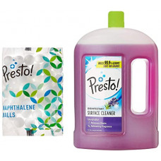 Deals, Discounts & Offers on  - Presto! Naphthalene Balls - 200 G (Pack of 2) & Presto! Disinfectant Surface/Floor Cleaner - 2 L (Lavender)