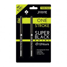 Deals, Discounts & Offers on Beauty Care - Jaquline USA Onestroke Super Black Kajal Twin Pack, Smudge Proof, Water Proof, Black, (Pack of 2) 0.30g+0.30g=0.60g