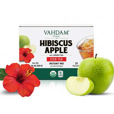 Deals, Discounts & Offers on  - VAHDAM, Hibiscus Apple Iced Tea Premix - 20 Sachets | 100% Organic Himalayan Green Tea | No Artificial Ingredients | ICED Green Tea or Kombucha Tea